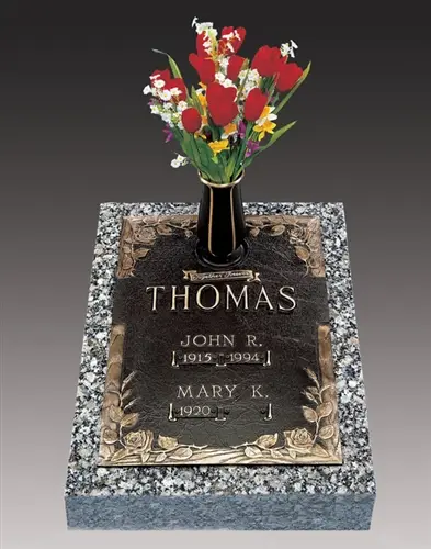 Dynasty Rose Double Interment Bronze Grave Marker