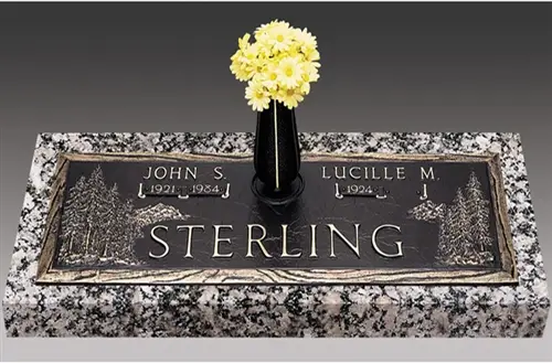 Evergreen Companion Memorial Bronze Grave Marker