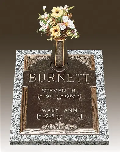 Pine Double Interment Memorial Bronze Grave Marker